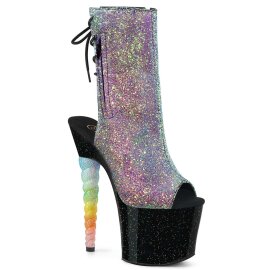 Pleaser UNICORN-1018G Purple-Blue Glitter/Black EU-35 / US-5