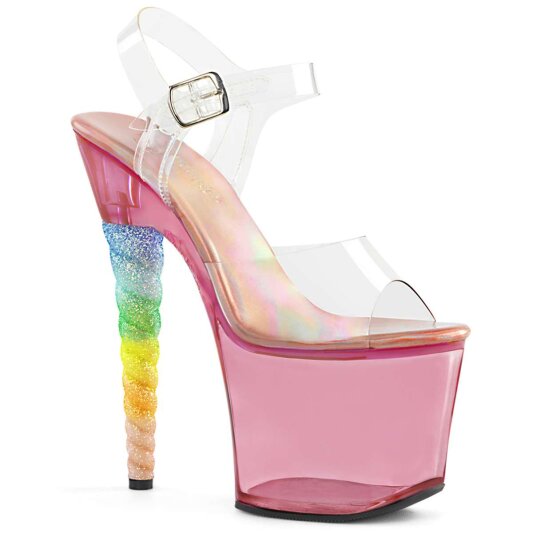 Pleaser UNICORN-708T Clear/Bubble Gum Pink Tinted EU-35 / US-5