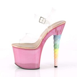 Pleaser UNICORN-708T Clear/Bubble Gum Pink Tinted EU-35 / US-5