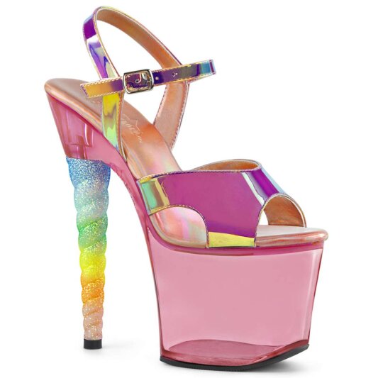 Pleaser UNICORN-711T Pink Shifting TPU/Bubble Gum Pink Tinted EU-35 / US-5