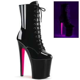 Pleaser XTREME-1020TT Black Patent/Black-Neon Hot Pink...