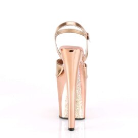 Pleaser XTREME-809TTG Rose Gold Metallic Pu/Rose Gold Chrome-Glitter EU-35 / US-5