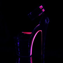 Pleaser XTREME-875TT Black Patent-Neon Hot Pink/Black EU-38 / US-8