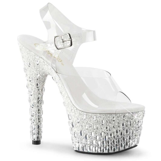 Pleaser ADORE-708MR-5 Clear/White-Silver EU-35 / US-5