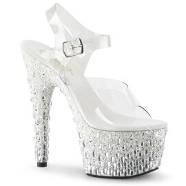 Pleaser ADORE-708MR-5 Clear/White-Silver EU-35 / US-5