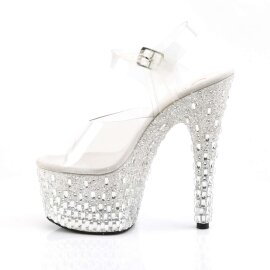 Pleaser ADORE-708MR-5 Clear/White-Silver EU-35 / US-5