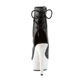 Pleaser BEJEWELED-1018DM-6 Black Faux Leather/Silver Multi RS EU-35 / US-5