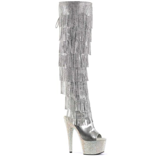 Pleaser BEJEWELED-3019RSF-7 Silver Metallic Pu-Silver/Silver Multi RS EU-35 / US-5