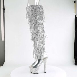 Pleaser BEJEWELED-3019RSF-7 Silver Metallic Pu-Silver/Silver Multi RS EU-35 / US-5