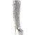 Pleaser BEJEWELED-3019RSF-7 Silver Metallic Pu-Silver/Silver Multi RS EU-39 / US-9