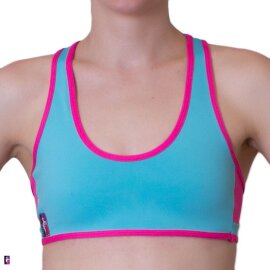 PoleFit Top Retro Sport XS Teal / Hot Pink