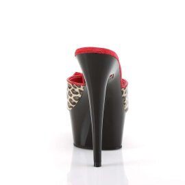 Pleaser DELIGHT-601-6 Tan Leopard Print Faux Leather/Black EU-35 / US-5
