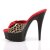 Pleaser DELIGHT-601-6 Tan Leopard Print Faux Leather/Black EU-35 / US-5
