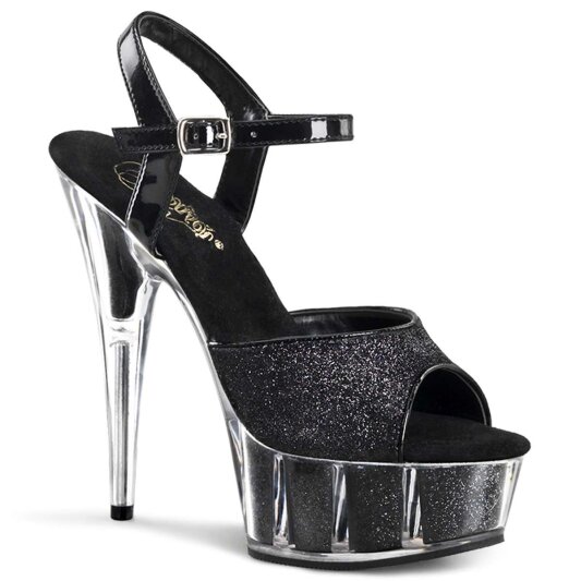 Pleaser DELIGHT-609-5G Black Glitter/Black Glitter EU-35 / US-5
