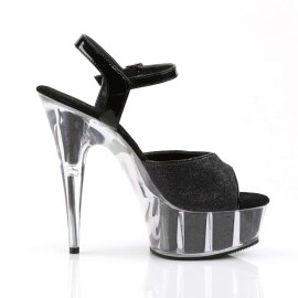 Pleaser DELIGHT-609-5G Black Glitter/Black Glitter EU-35 / US-5