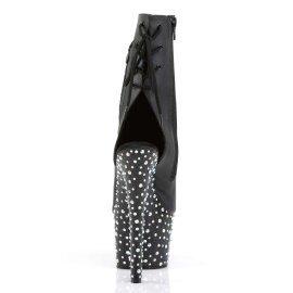 Pleaser STARDANCE-1018-7 Black Faux Leather/Black-Silver Multi RS EU-35 / US-5