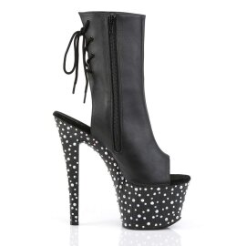 Pleaser STARDANCE-1018-7 Black Faux Leather/Black-Silver Multi RS EU-35 / US-5