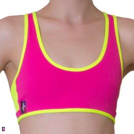 PoleFit Top Retro Sport S Hot Pink / Neon Yellow