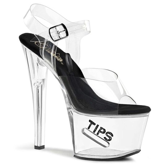 Pleaser TIPJAR-708-5 Clear-Black/Clear EU-35 / US-5