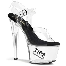 Pleaser TIPJAR-708-5 Clear-Black/Clear EU-38 / US-8