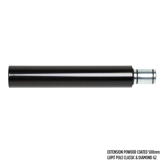 Lupit Pole G2 Extension Powder Coated Black  500 mm