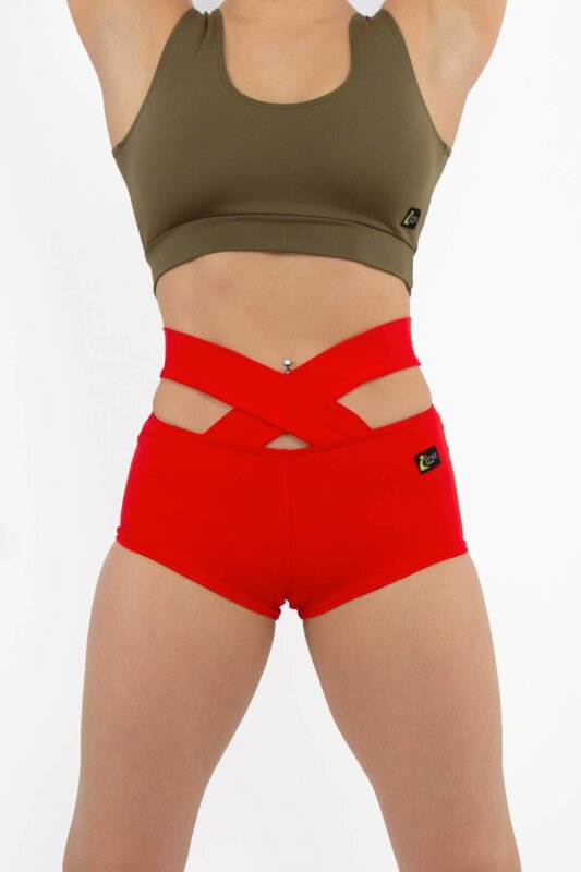 i-Style Shorts Criss Cross Colors L Red