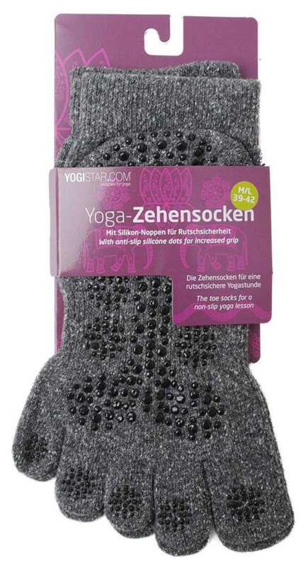 Yoga Toe Socks Graphite 36 - 38