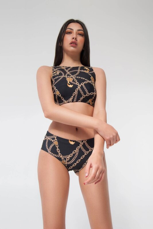 Pole Addict Crop Top Chaine Noir