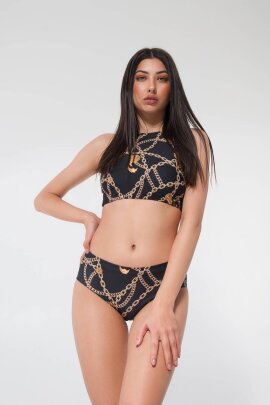 Pole Addict Crop Top Chaine Noir