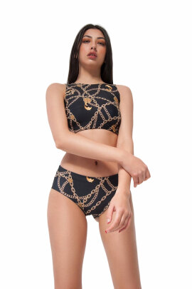 Pole Addict Crop Top Chaine Noir