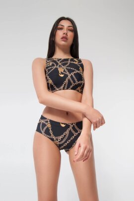 Pole Addict Crop Top Chaine Noir XS
