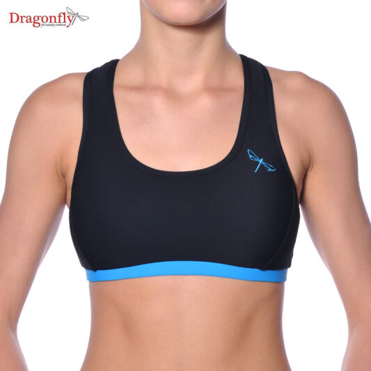 Dragonfly Top Sporty XS Black / Sky Blue