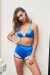 Lunalae Shorts Lure You High Waist Satin Electric Blue M