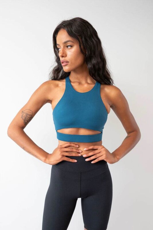 Lunalae Top Aliza High Neck Teal S