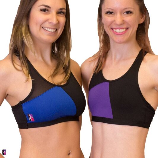 PoleFit Top GeoMesh Racer Back S Black / Purple