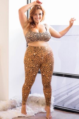 Lunalae Leggings Sticky Grip Brown Leopard