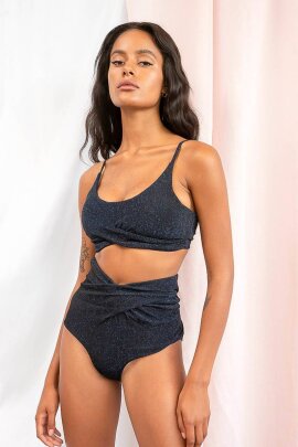 Lunalae Shorts High Waist Paris Midnight Shine XS