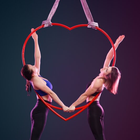 PoleSports Valentines Day Aerial Hoop 2-Point Red 850 mm Limited Edition