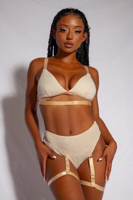 Creatures of XIX High Waist Shorts Cora Champagne