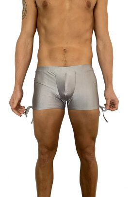 Juicee Peach Men Shorts Tie Side Silver Grey M