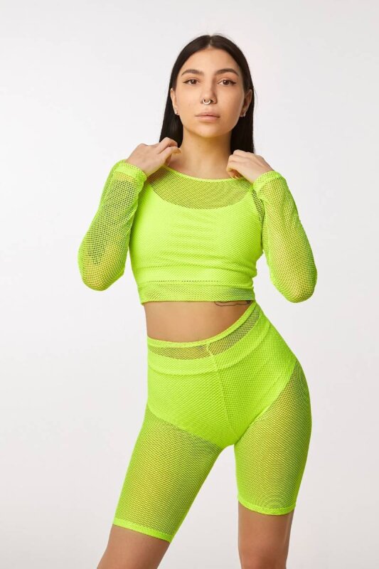 Polerina Top Jaya wide Mesh Neon Yellow XS