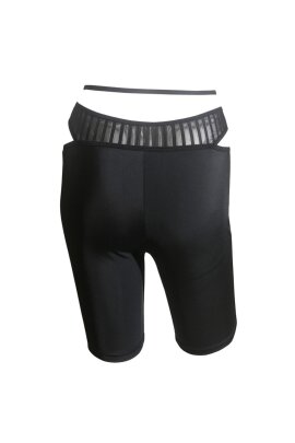 Hamade Activewear Bike Shorts Striped Mesh Ring Front
