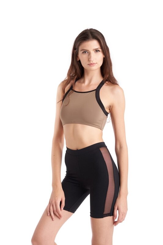 Hamade Activewear Sports Top Crossback Khaki