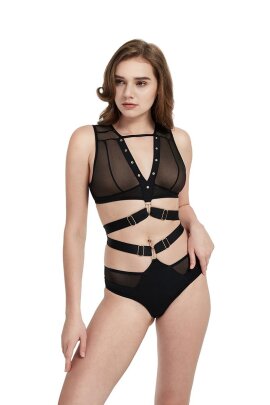 Hamade Activewear Crop Top Eyelet Mesh XL
