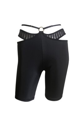 Hamade Activewear Bike Shorts Striped Mesh Ring Front L