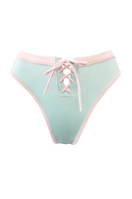 Hamade Activewear High Leg Shorts Lace-Up Mint XL