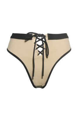 Hamade Activewear High Leg Shorts Lace-Up Nude M