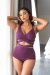 Lunalae Shorts High Waist Tara Mulberry M