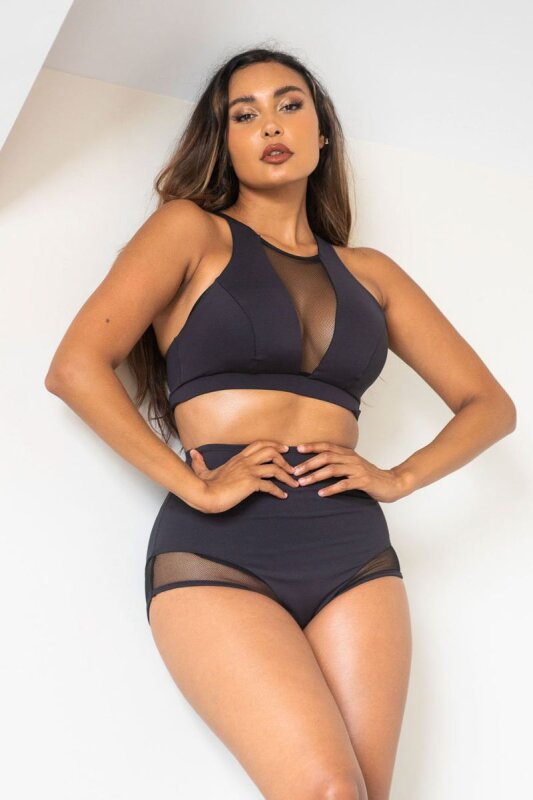 Lunalae Shorts High Waist Midnight Black L
