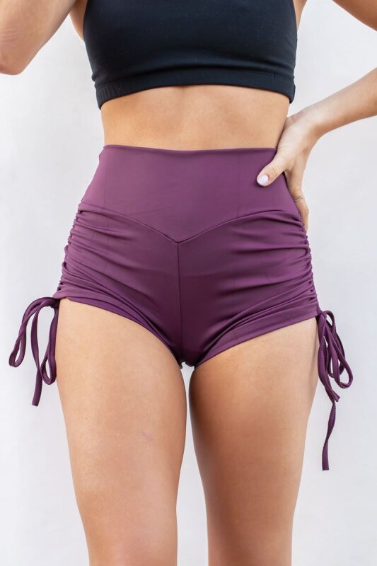 Lunalae Shorts High Waist Drawstring Mulberry L